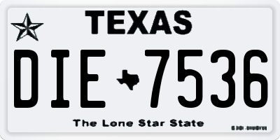 TX license plate DIE7536