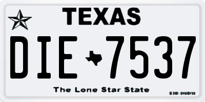 TX license plate DIE7537