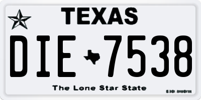 TX license plate DIE7538