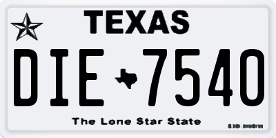 TX license plate DIE7540