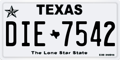 TX license plate DIE7542