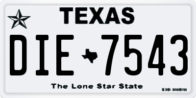 TX license plate DIE7543
