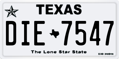 TX license plate DIE7547