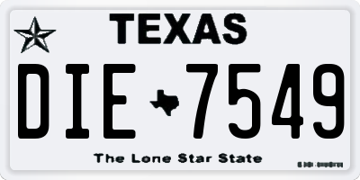 TX license plate DIE7549