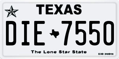 TX license plate DIE7550
