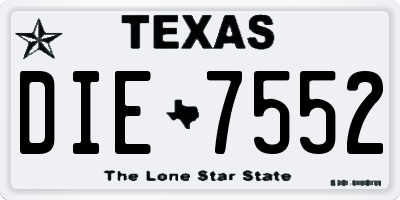 TX license plate DIE7552