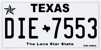 TX license plate DIE7553