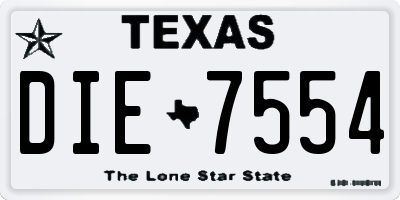 TX license plate DIE7554