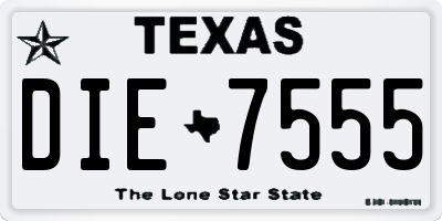 TX license plate DIE7555