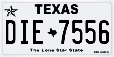 TX license plate DIE7556