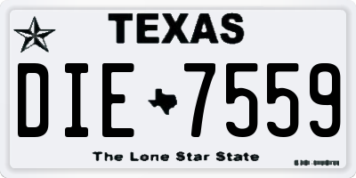 TX license plate DIE7559