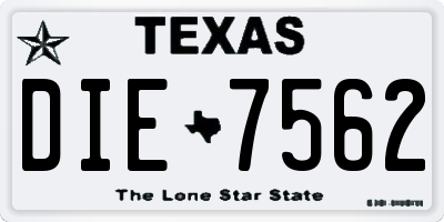 TX license plate DIE7562