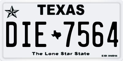 TX license plate DIE7564