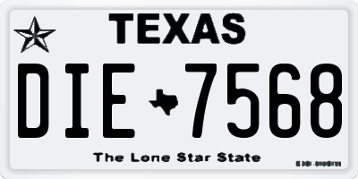 TX license plate DIE7568