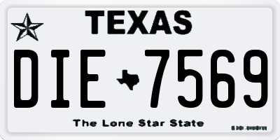 TX license plate DIE7569