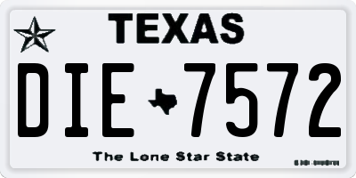 TX license plate DIE7572