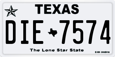 TX license plate DIE7574