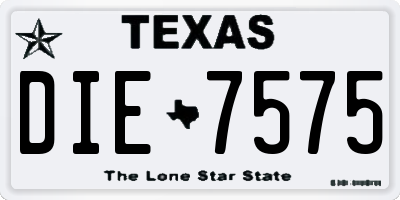 TX license plate DIE7575