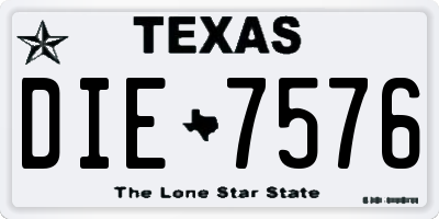 TX license plate DIE7576