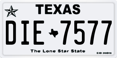 TX license plate DIE7577