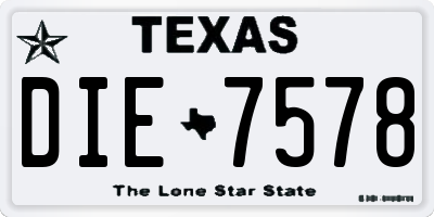 TX license plate DIE7578