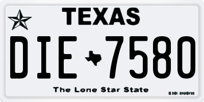 TX license plate DIE7580