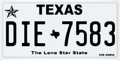 TX license plate DIE7583