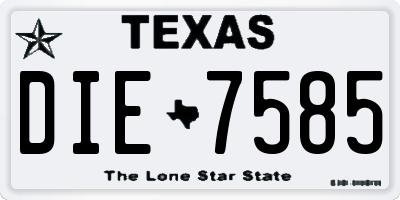 TX license plate DIE7585