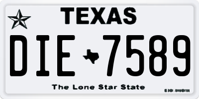 TX license plate DIE7589