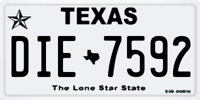 TX license plate DIE7592