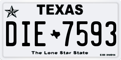 TX license plate DIE7593
