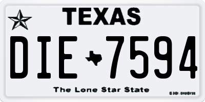 TX license plate DIE7594