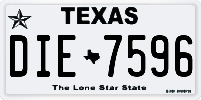 TX license plate DIE7596