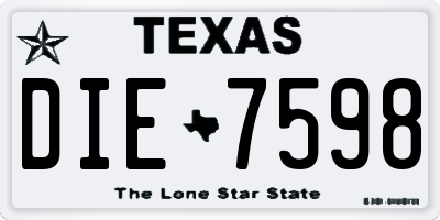 TX license plate DIE7598