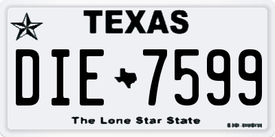 TX license plate DIE7599