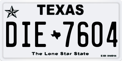TX license plate DIE7604