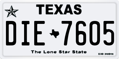 TX license plate DIE7605
