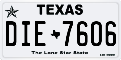 TX license plate DIE7606