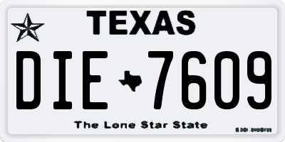 TX license plate DIE7609