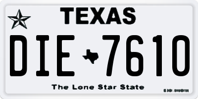 TX license plate DIE7610