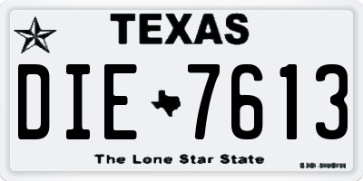 TX license plate DIE7613