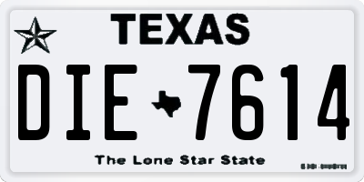 TX license plate DIE7614