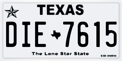 TX license plate DIE7615