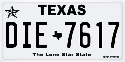 TX license plate DIE7617
