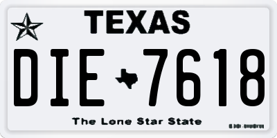 TX license plate DIE7618