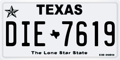 TX license plate DIE7619