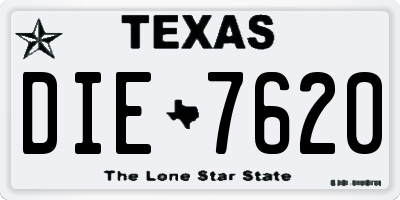 TX license plate DIE7620