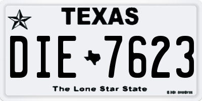 TX license plate DIE7623