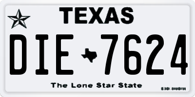 TX license plate DIE7624