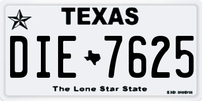 TX license plate DIE7625